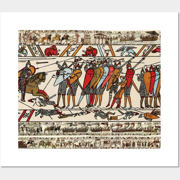 THE BAYEUX TAPESTRY ,BATTLE OF HASTINGS ,NORMAN KNIGHTS Wall Art by BulganLumini